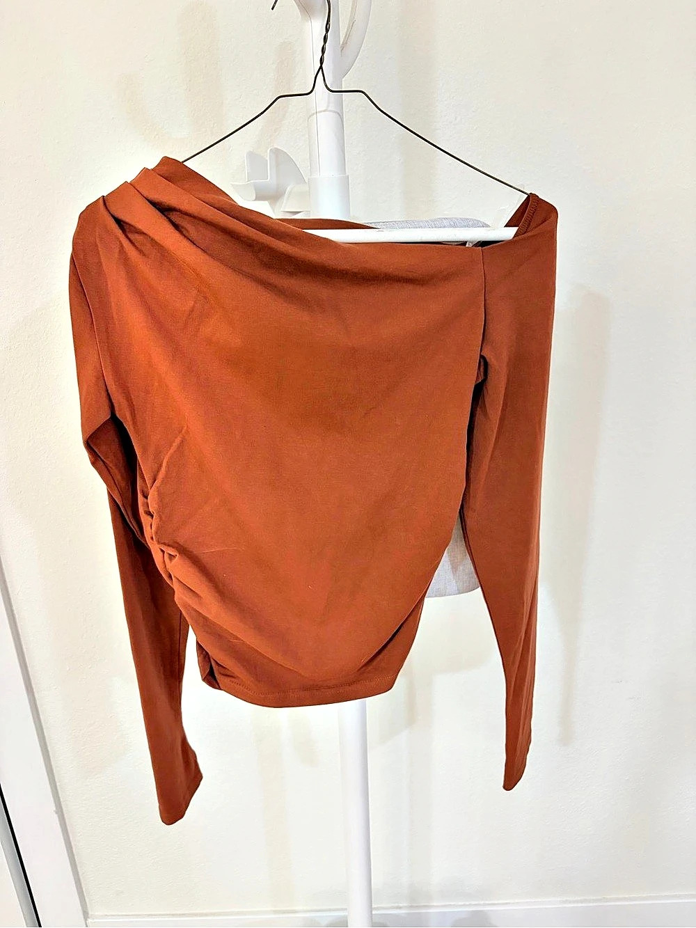 J.Crew Draped Long Sleeve Top in Brown Size Small